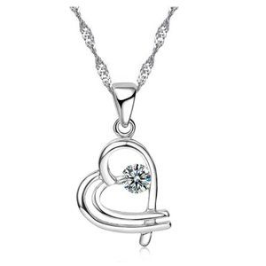 💎 NEW ❤️ Elegant Simple Heart Women Necklace 925 Sterling Silver